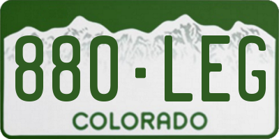 CO license plate 880LEG