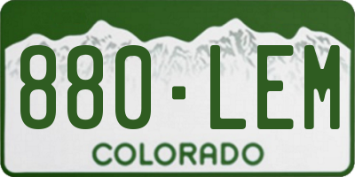 CO license plate 880LEM