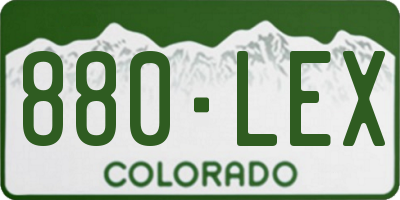CO license plate 880LEX