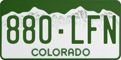 CO license plate 880LFN