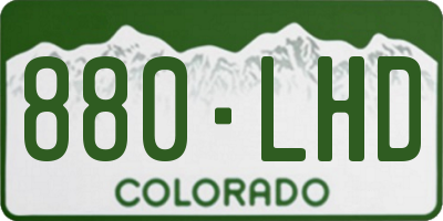 CO license plate 880LHD