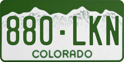 CO license plate 880LKN