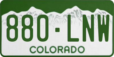 CO license plate 880LNW