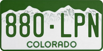 CO license plate 880LPN