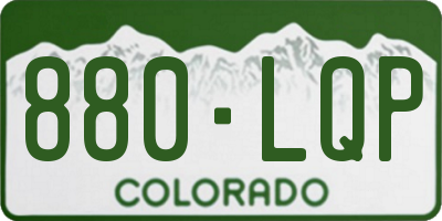 CO license plate 880LQP