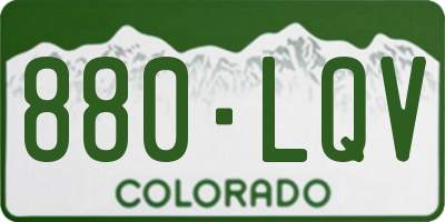 CO license plate 880LQV