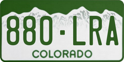 CO license plate 880LRA