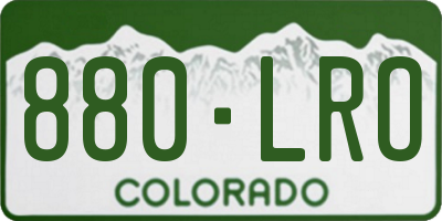 CO license plate 880LRO