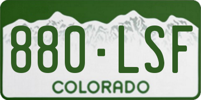 CO license plate 880LSF