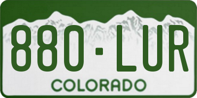 CO license plate 880LUR
