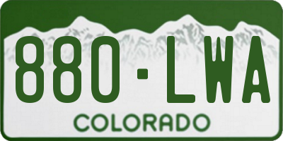 CO license plate 880LWA