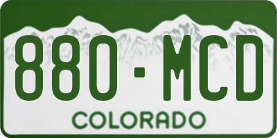 CO license plate 880MCD