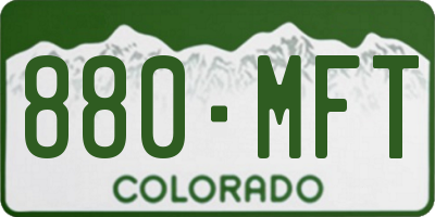 CO license plate 880MFT