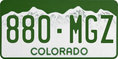 CO license plate 880MGZ