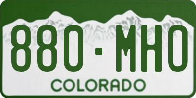 CO license plate 880MHO