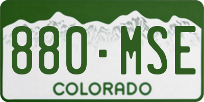 CO license plate 880MSE