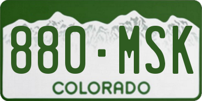 CO license plate 880MSK