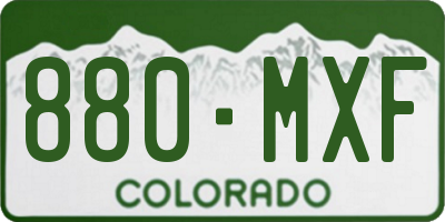 CO license plate 880MXF