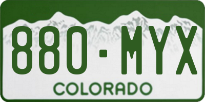 CO license plate 880MYX