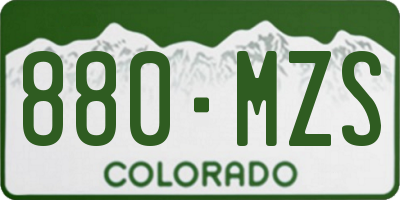 CO license plate 880MZS