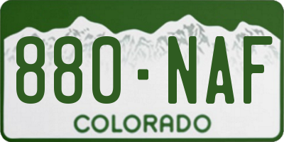 CO license plate 880NAF