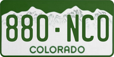 CO license plate 880NCO