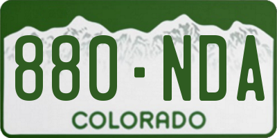 CO license plate 880NDA