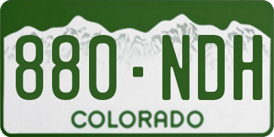 CO license plate 880NDH
