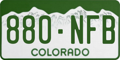 CO license plate 880NFB