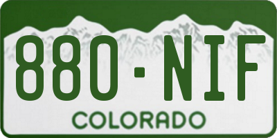 CO license plate 880NIF