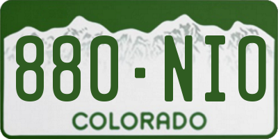 CO license plate 880NIO