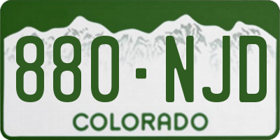 CO license plate 880NJD