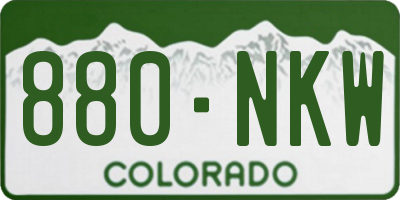 CO license plate 880NKW