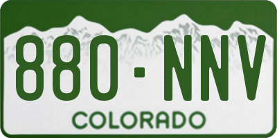 CO license plate 880NNV