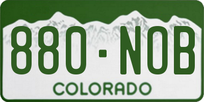 CO license plate 880NOB