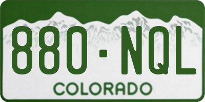 CO license plate 880NQL