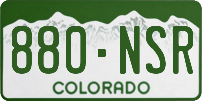 CO license plate 880NSR