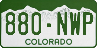 CO license plate 880NWP