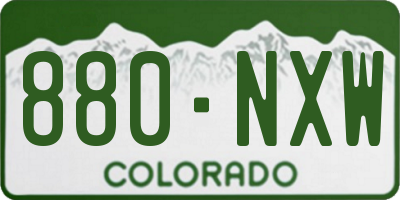 CO license plate 880NXW