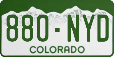 CO license plate 880NYD