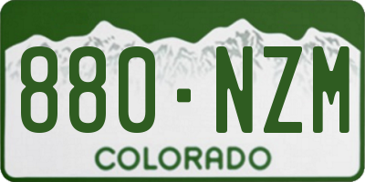 CO license plate 880NZM