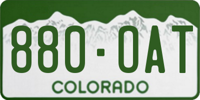 CO license plate 880OAT