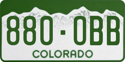 CO license plate 880OBB