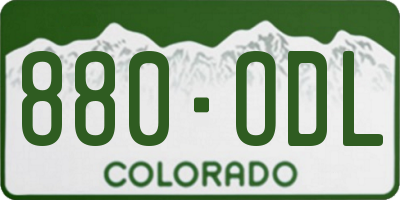 CO license plate 880ODL