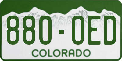 CO license plate 880OED