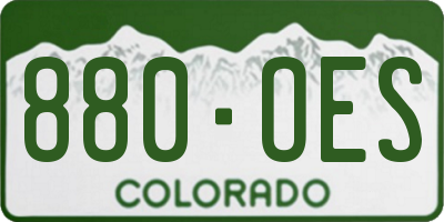 CO license plate 880OES
