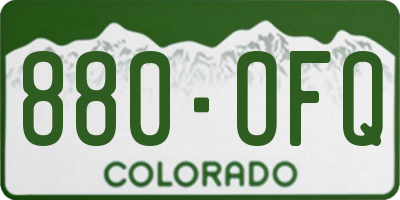 CO license plate 880OFQ