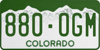CO license plate 880OGM
