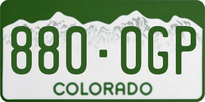 CO license plate 880OGP