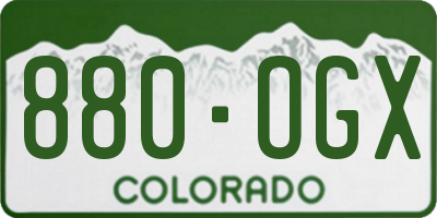 CO license plate 880OGX